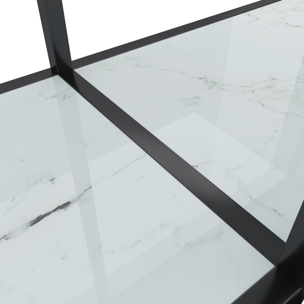 vidaXL Masă consolă, alb, 140x35x75,5 cm, sticlă securizată