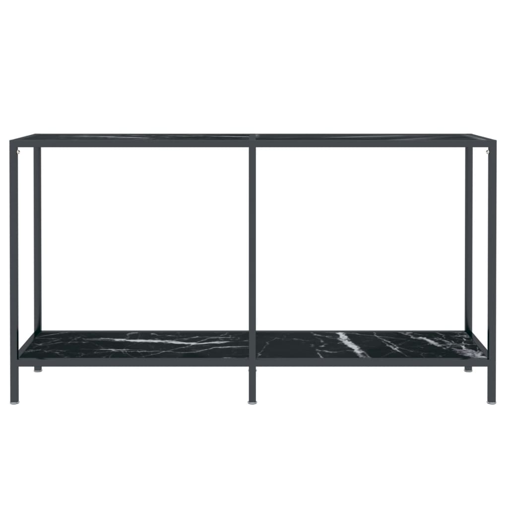 vidaXL Masă consolă, negru, 140x35x75,5 cm, sticlă securizată