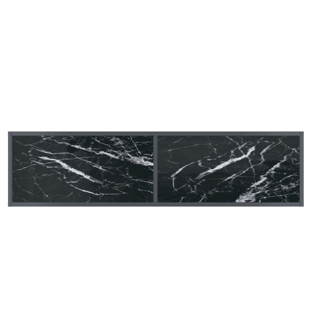 vidaXL Masă consolă, negru, 140x35x75,5 cm, sticlă securizată