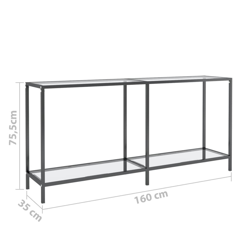 vidaXL Masă consolă, transparent, 160x35x75,5 cm, sticlă securizată vidaXL Masă consolă, transparent, 160x35x75,5 cm, sticlă securizată