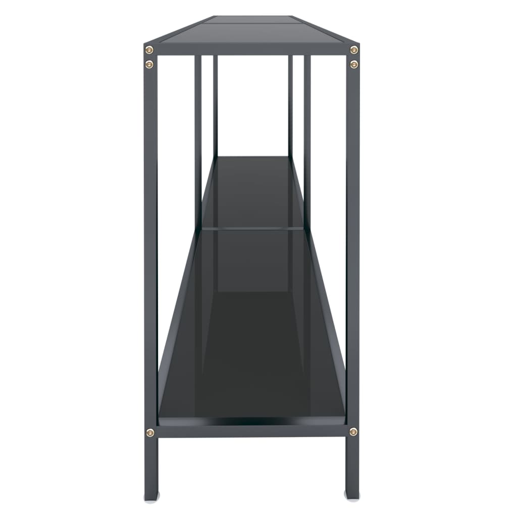 vidaXL Masă consolă,negru, 160x35x75,5 cm, sticlă securizată vidaXL Masă consolă,negru, 160x35x75,5 cm, sticlă securizată