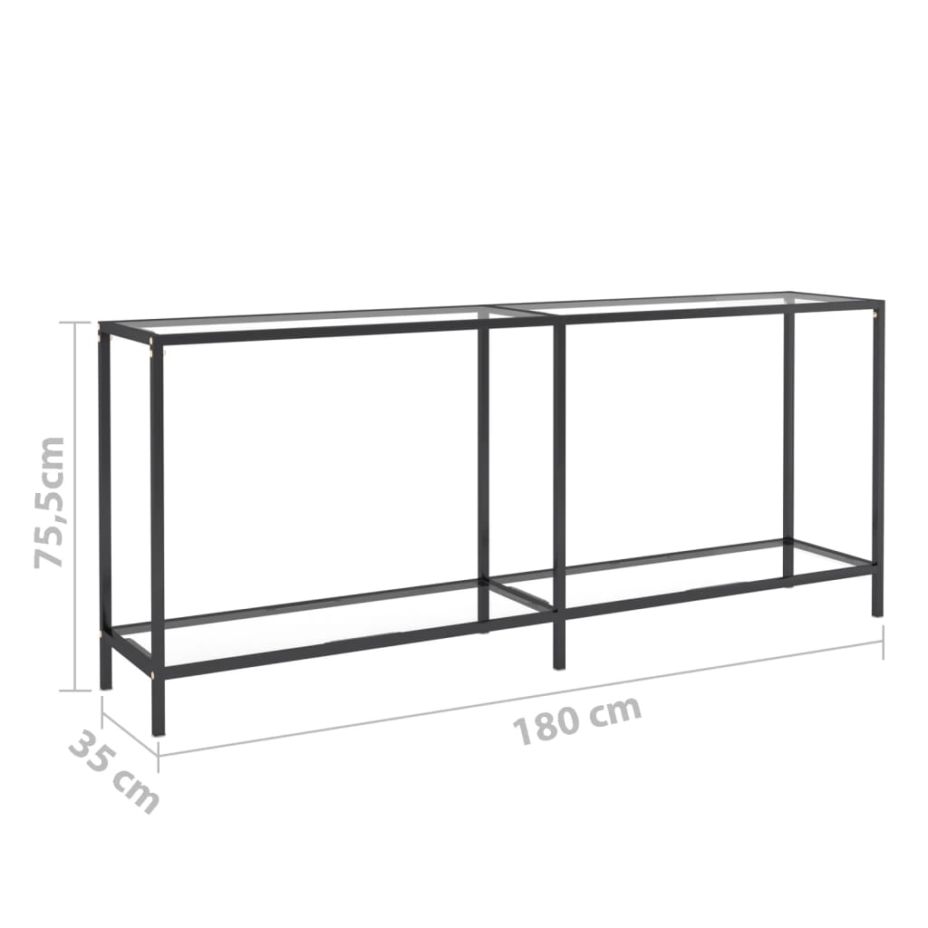 vidaXL Masă consolă, transparent, 180x35x75,5 cm, sticlă securizată vidaXL Masă consolă, transparent, 180x35x75,5 cm, sticlă securizată