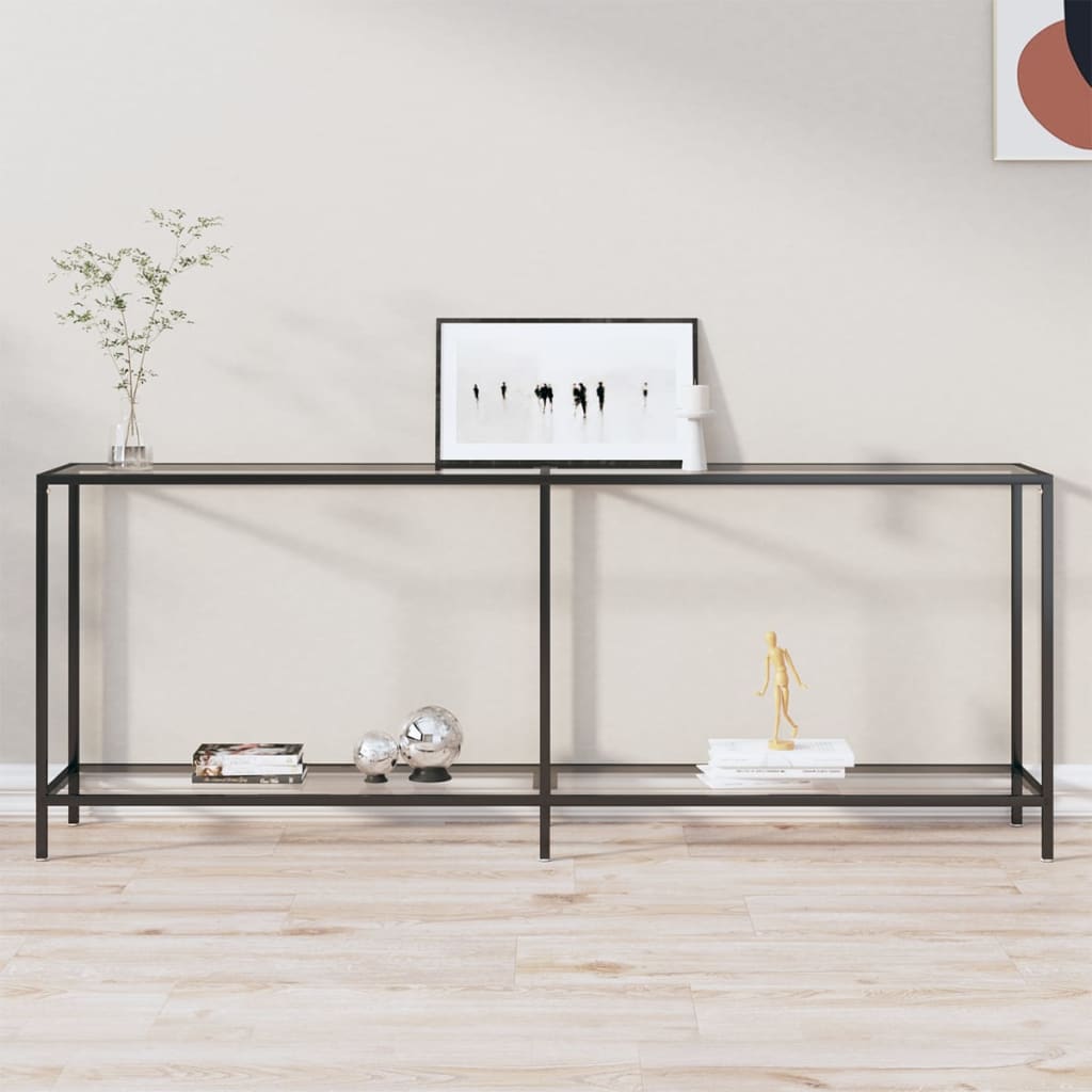 vidaXL Masă consolă, transparent, 200x35x75,5 cm, sticlă securizată vidaXL Masă consolă, transparent, 200x35x75,5 cm, sticlă securizată