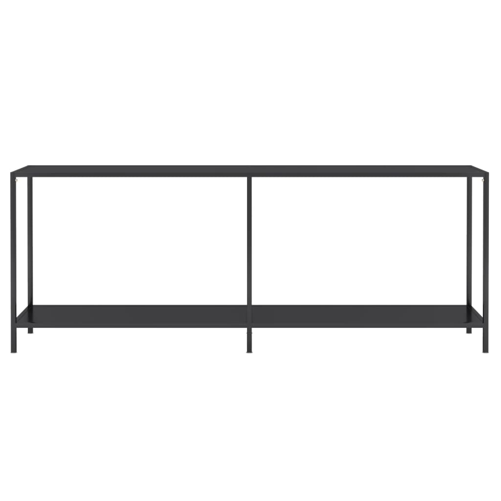 vidaXL Masă consolă, negru, 200x35x75,5 cm, sticlă securizată