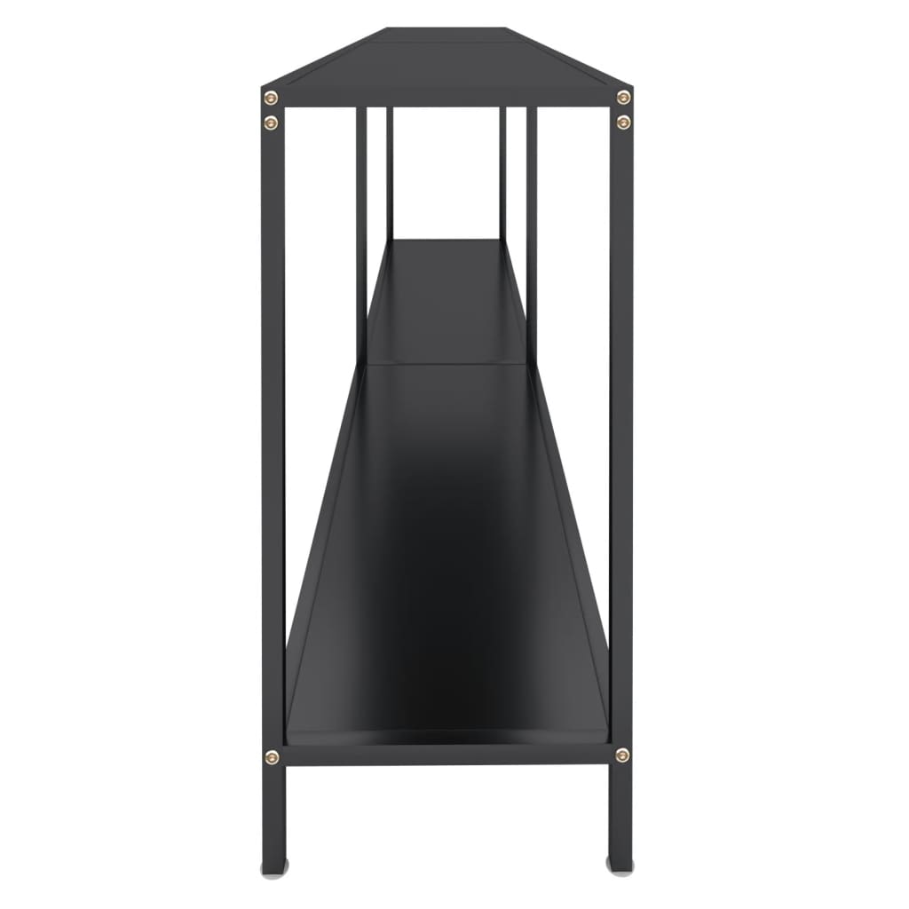 vidaXL Masă consolă, negru, 200x35x75,5 cm, sticlă securizată