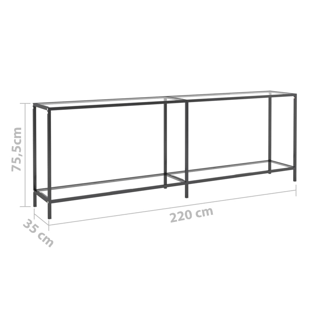 vidaXL Masă consolă, transparent, 220x35x75,5 cm, sticlă securizată vidaXL Masă consolă, transparent, 220x35x75,5 cm, sticlă securizată