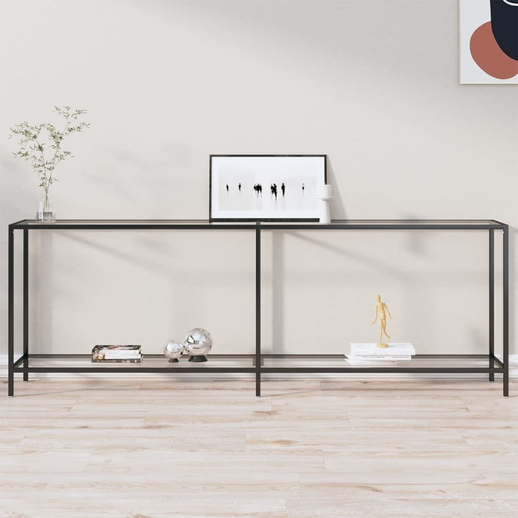 vidaXL Masă consolă, transparent, 220x35x75,5 cm, sticlă securizată vidaXL Masă consolă, transparent, 220x35x75,5 cm, sticlă securizată