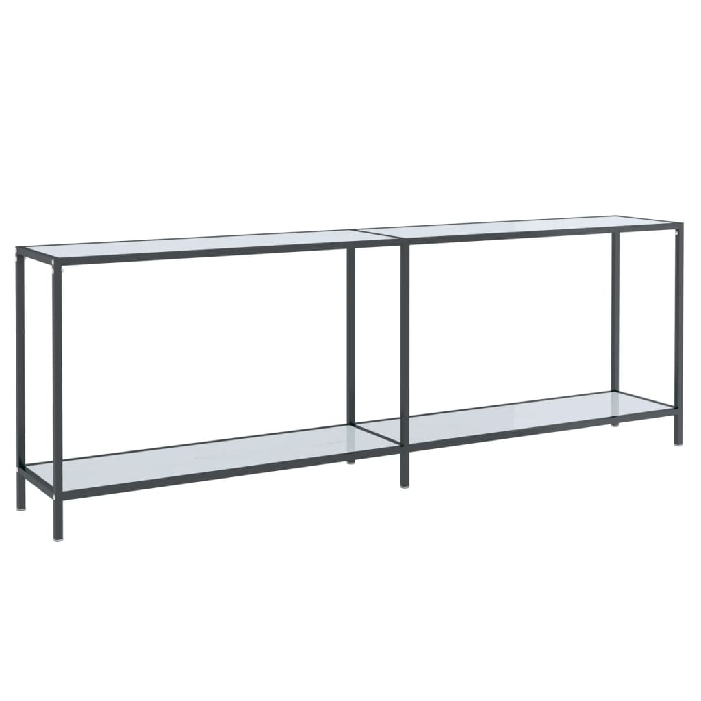 vidaXL Masă consolă,alb, 220x35x75,5 cm, sticlă securizată vidaXL Masă consolă,alb, 220x35x75,5 cm, sticlă securizată
