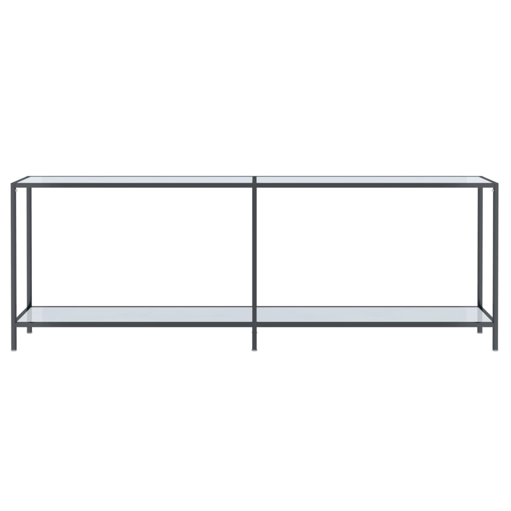 vidaXL Masă consolă,alb, 220x35x75,5 cm, sticlă securizată vidaXL Masă consolă,alb, 220x35x75,5 cm, sticlă securizată