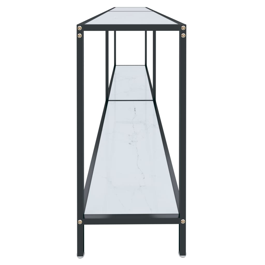 vidaXL Masă consolă,alb, 220x35x75,5 cm, sticlă securizată vidaXL Masă consolă,alb, 220x35x75,5 cm, sticlă securizată