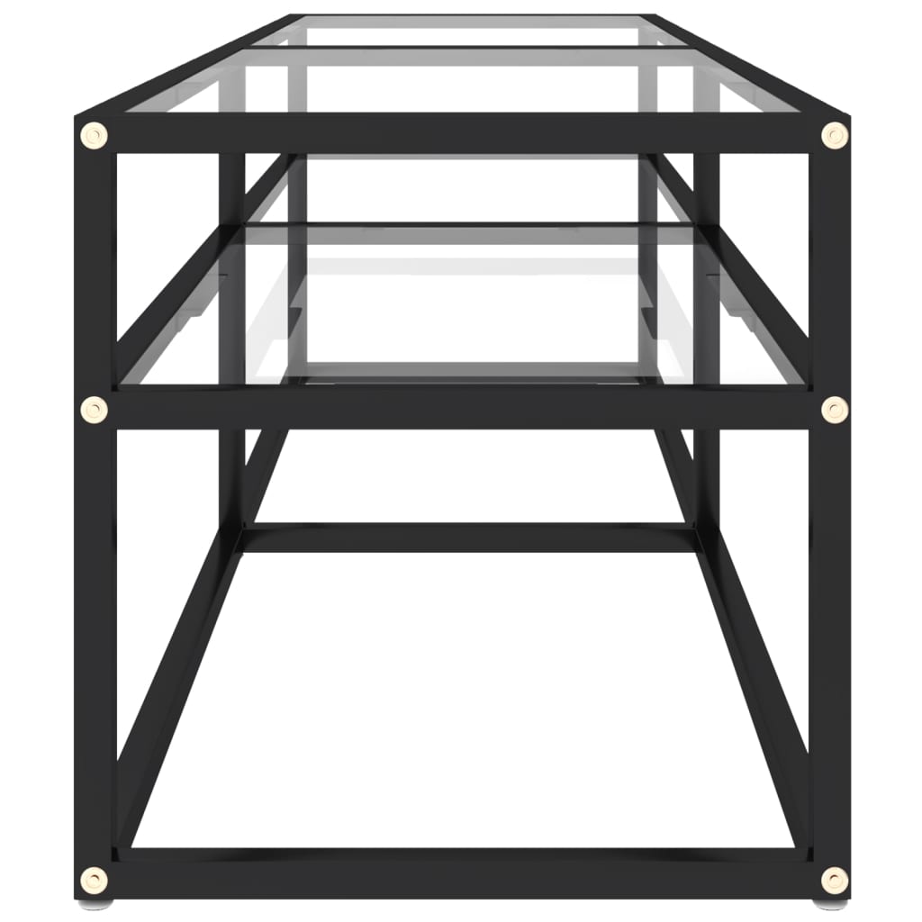 vidaXL Comodă TV, transparent, 140x40x40,5 cm, sticlă securizată