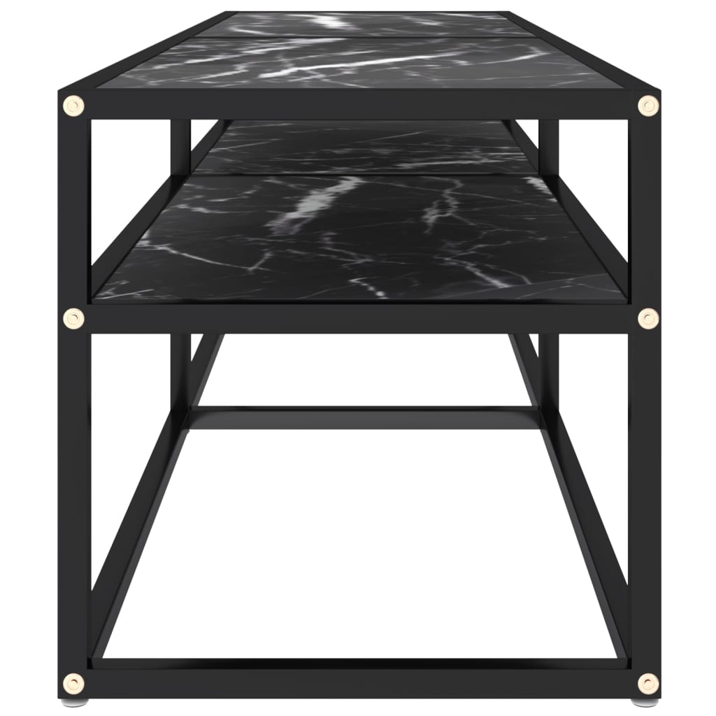 vidaXL Comodă TV, marmură neagră, 140x40x40,5 cm, sticlă securizată vidaXL Comodă TV, marmură neagră, 140x40x40,5 cm, sticlă securizată