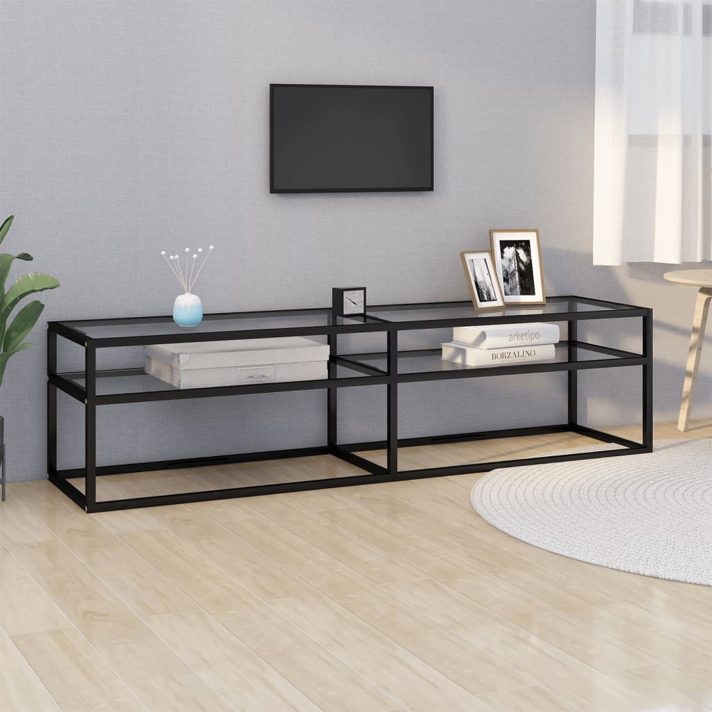 vidaXL Comodă TV, transparent, 160x40x40,5 cm, sticlă securizată
