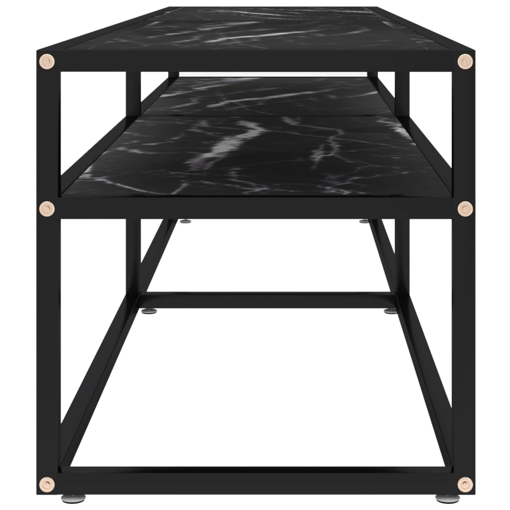 vidaXL Comodă TV, marmură neagră, 160x40x40,5 cm, sticlă securizată vidaXL Comodă TV, marmură neagră, 160x40x40,5 cm, sticlă securizată