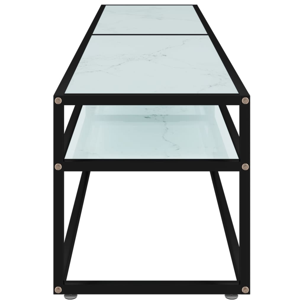 vidaXL Comodă TV, marmură albă, 180x40x40,5 cm, sticlă securizată vidaXL Comodă TV, marmură albă, 180x40x40,5 cm, sticlă securizată