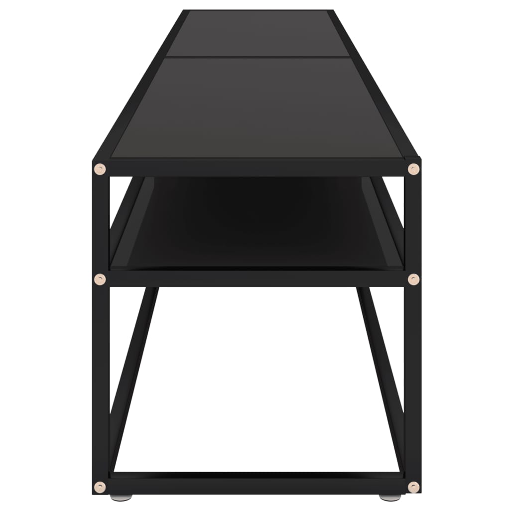 vidaXL Comodă TV, negru, 200x40x40,5 cm, sticlă securizată