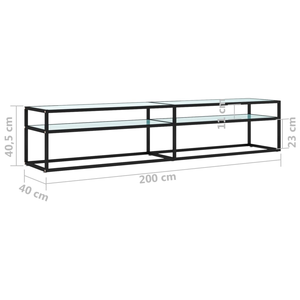 vidaXL Comodă TV, marmură albă, 200x40x40,5 cm, sticlă securizată vidaXL Comodă TV, marmură albă, 200x40x40,5 cm, sticlă securizată
