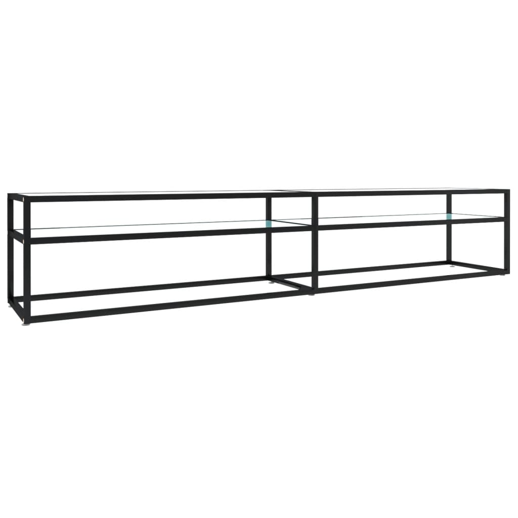 vidaXL Comodă TV, marmură albă, 220x40x40,5 cm, sticlă securizată vidaXL Comodă TV, marmură albă, 220x40x40,5 cm, sticlă securizată