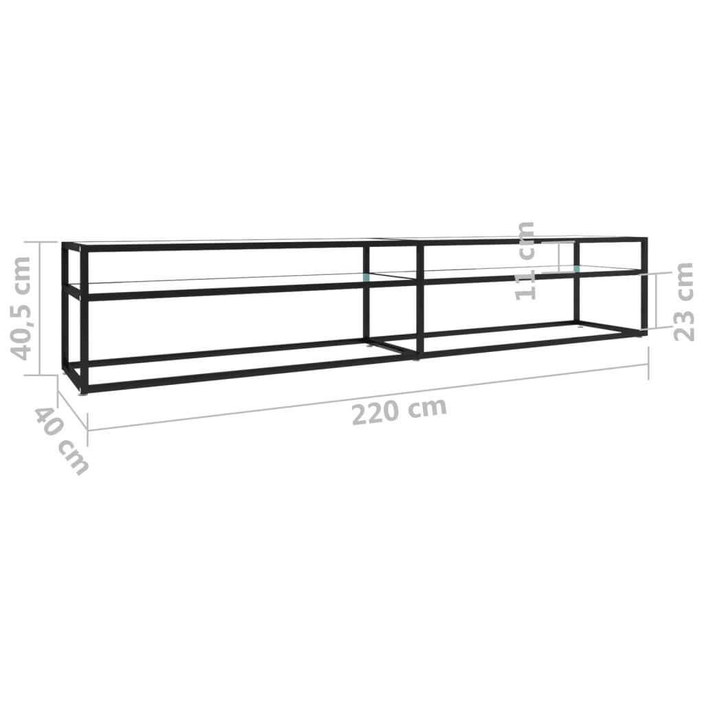 vidaXL Comodă TV, marmură albă, 220x40x40,5 cm, sticlă securizată vidaXL Comodă TV, marmură albă, 220x40x40,5 cm, sticlă securizată