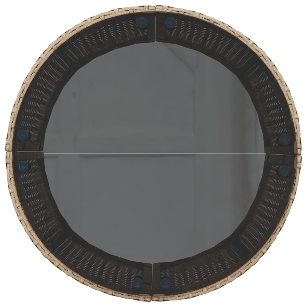 vidaXL Canapea de grădină cu masă/perne, semi-rotundă, bej, poliratan