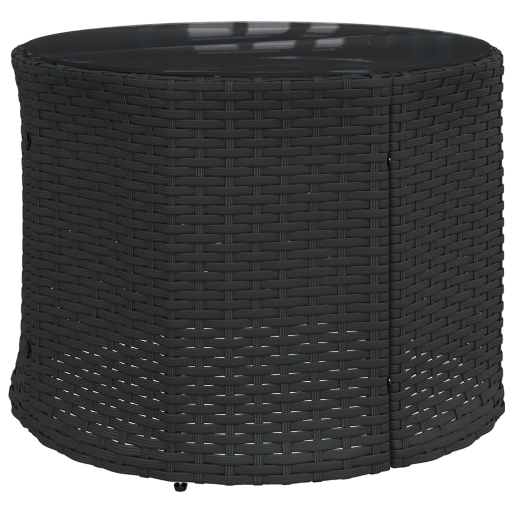vidaXL Canapea de grădină cu perne, semi-rotundă, negru, poliratan vidaXL Canapea de grădină cu perne, semi-rotundă, negru, poliratan