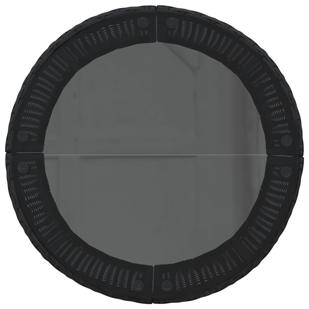 vidaXL Canapea de grădină cu perne, semi-rotundă, negru, poliratan vidaXL Canapea de grădină cu perne, semi-rotundă, negru, poliratan