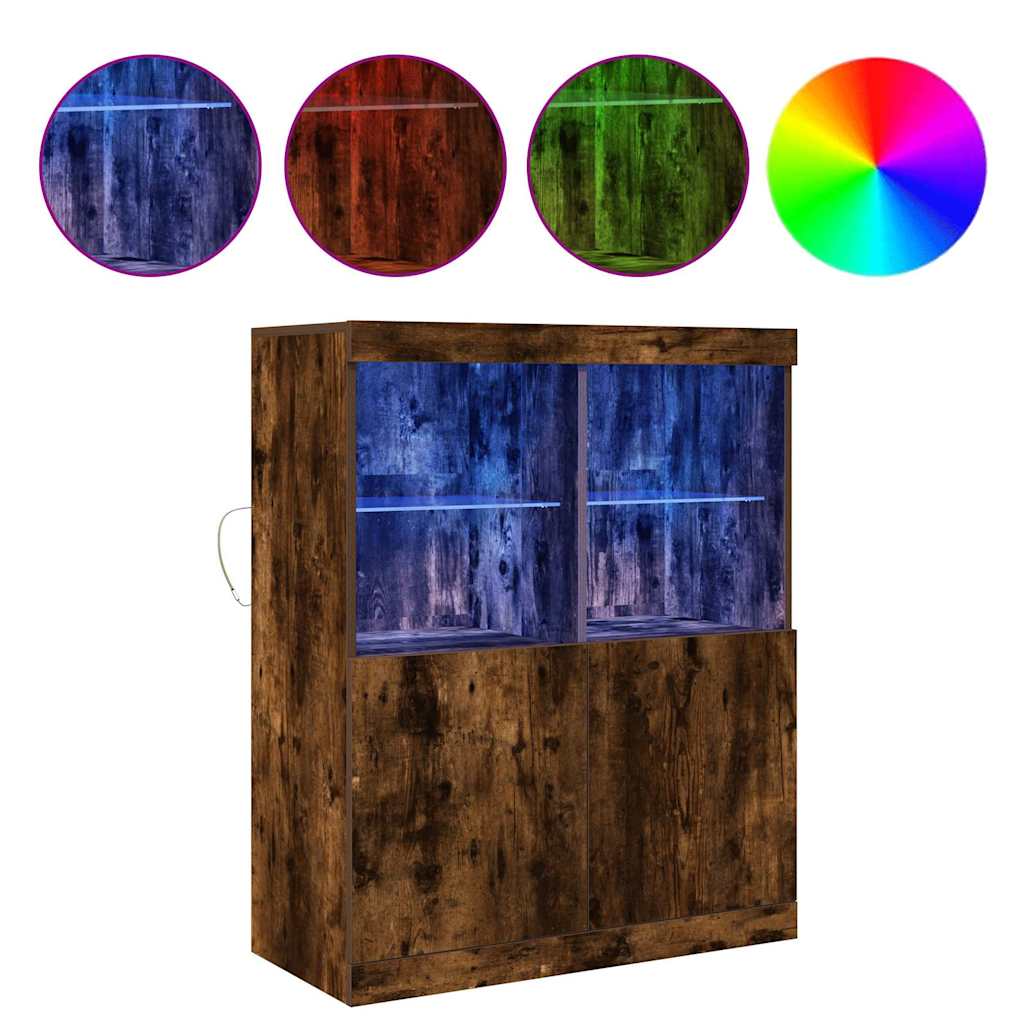 vidaXL Dulap, stejar fumuriu, 81x37x100 cm, lemn compozit vidaXL Dulap, stejar fumuriu, 81x37x100 cm, lemn compozit