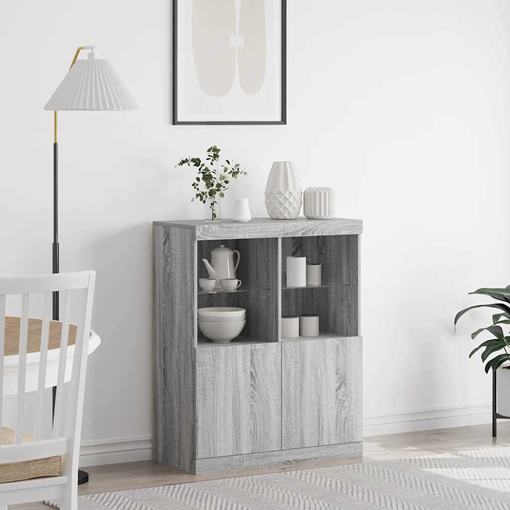 vidaXL Bufetă gri Sonoma 81x37x100 cm din lemn prelucrat