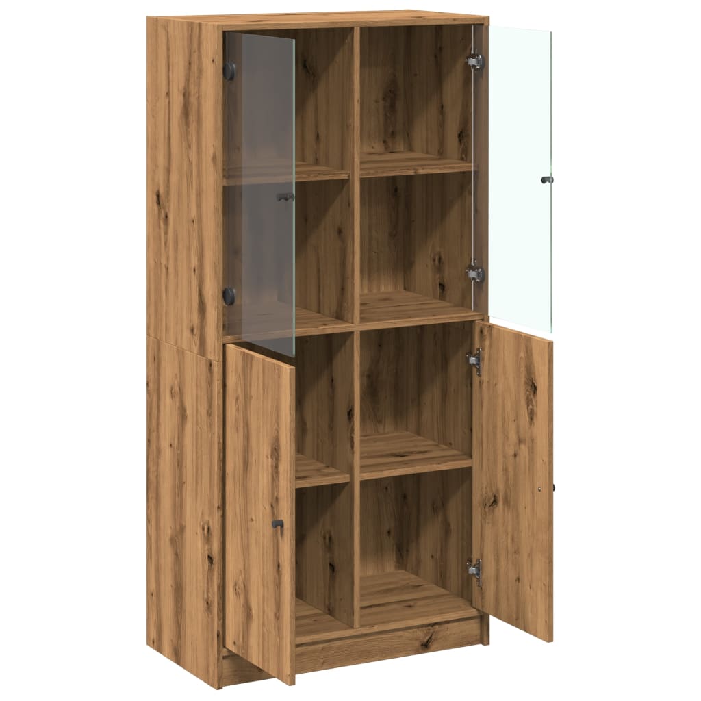vidaXL Dulap înalt cu uși stejar artizanal 68x37x142 cm lemn prelucrat vidaXL Dulap înalt cu uși stejar artizanal 68x37x142 cm lemn prelucrat