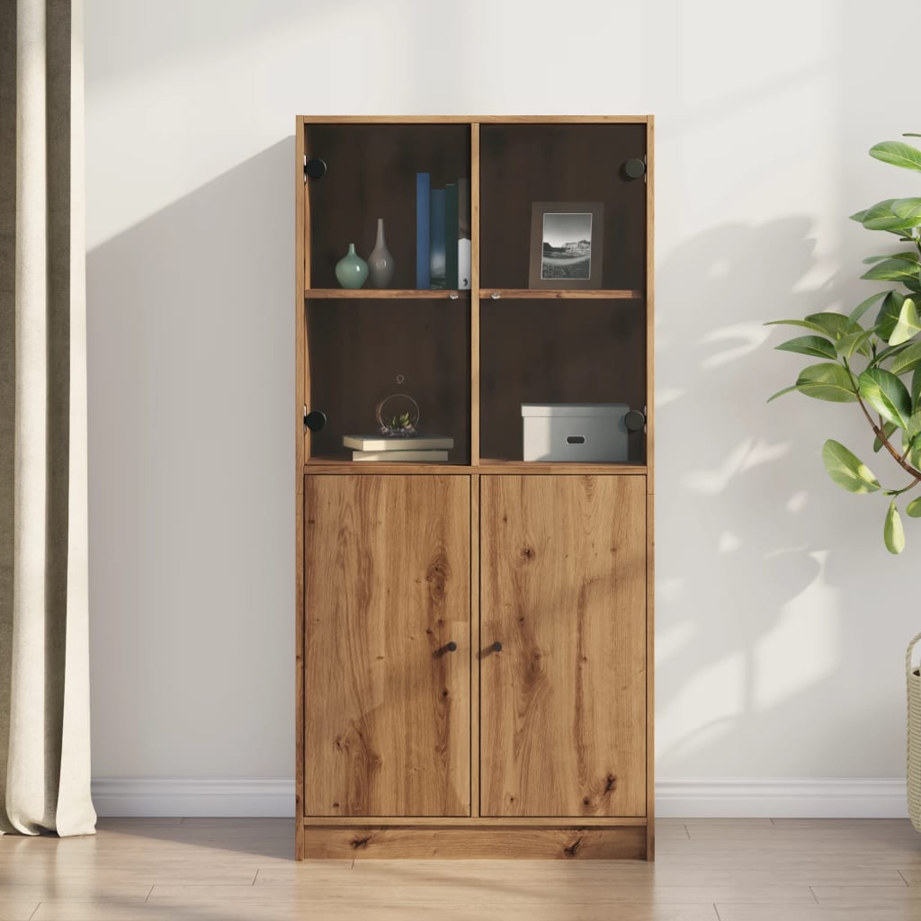 vidaXL Dulap înalt cu uși stejar artizanal 68x37x142 cm lemn prelucrat vidaXL Dulap înalt cu uși stejar artizanal 68x37x142 cm lemn prelucrat