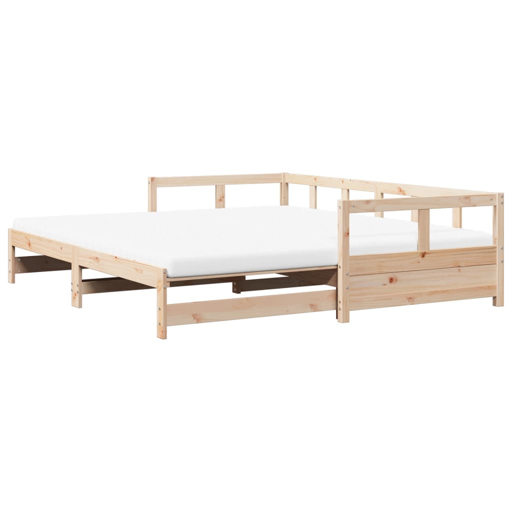 vidaXL Pat de zi cu extensie și saltele, 80x200 cm, lemn masiv de pin vidaXL Pat de zi cu extensie și saltele, 80x200 cm, lemn masiv de pin