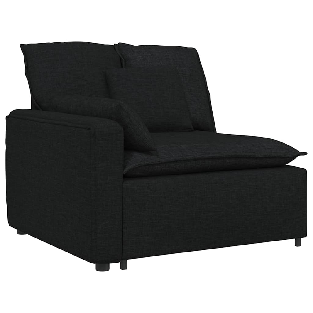 vidaXL Canapea modulară cu taburet și perne, negru vidaXL Canapea modulară cu taburet și perne, negru