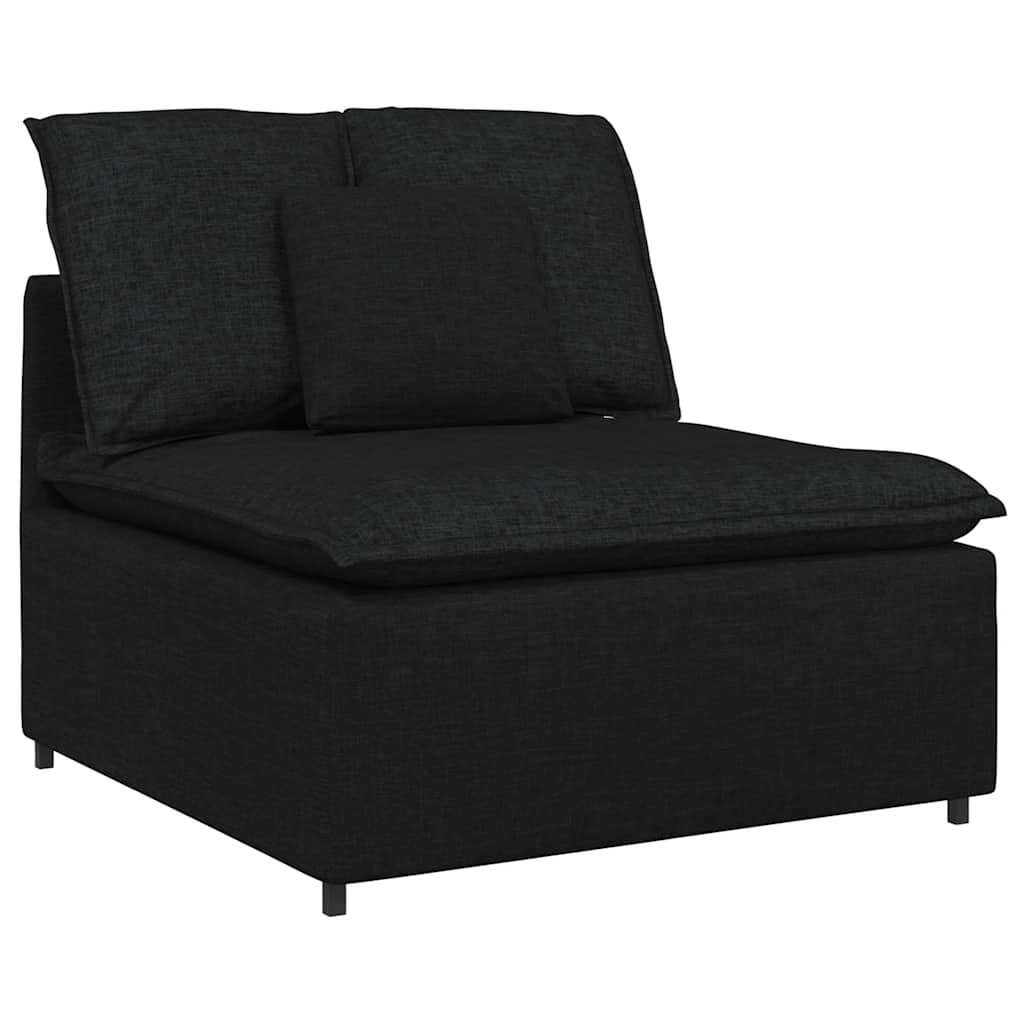 vidaXL Canapea modulară cu taburet și perne, negru vidaXL Canapea modulară cu taburet și perne, negru