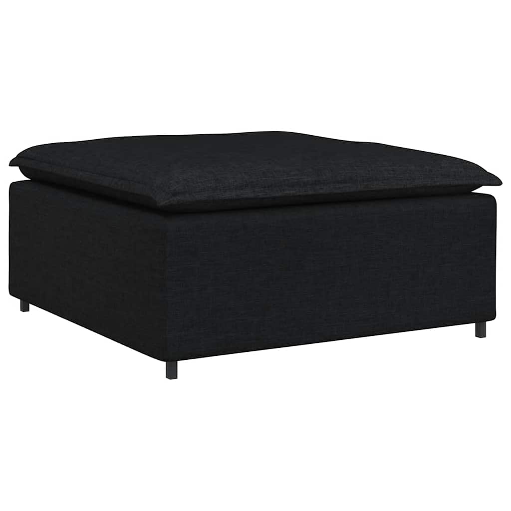 vidaXL Canapea modulară cu taburet și perne, negru vidaXL Canapea modulară cu taburet și perne, negru