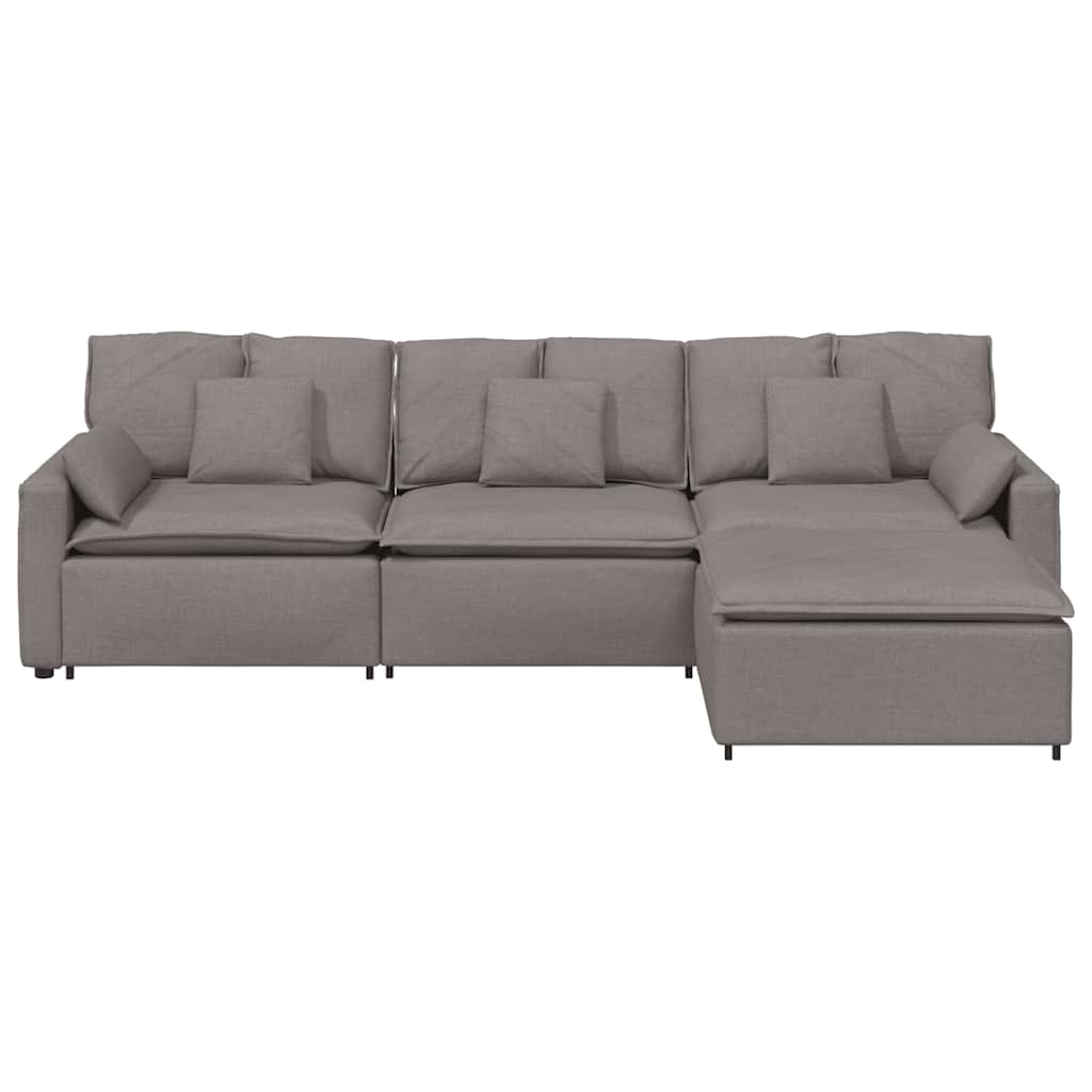 vidaXL Canapea modulară cu taburet și perne, gri taupe vidaXL Canapea modulară cu taburet și perne, gri taupe