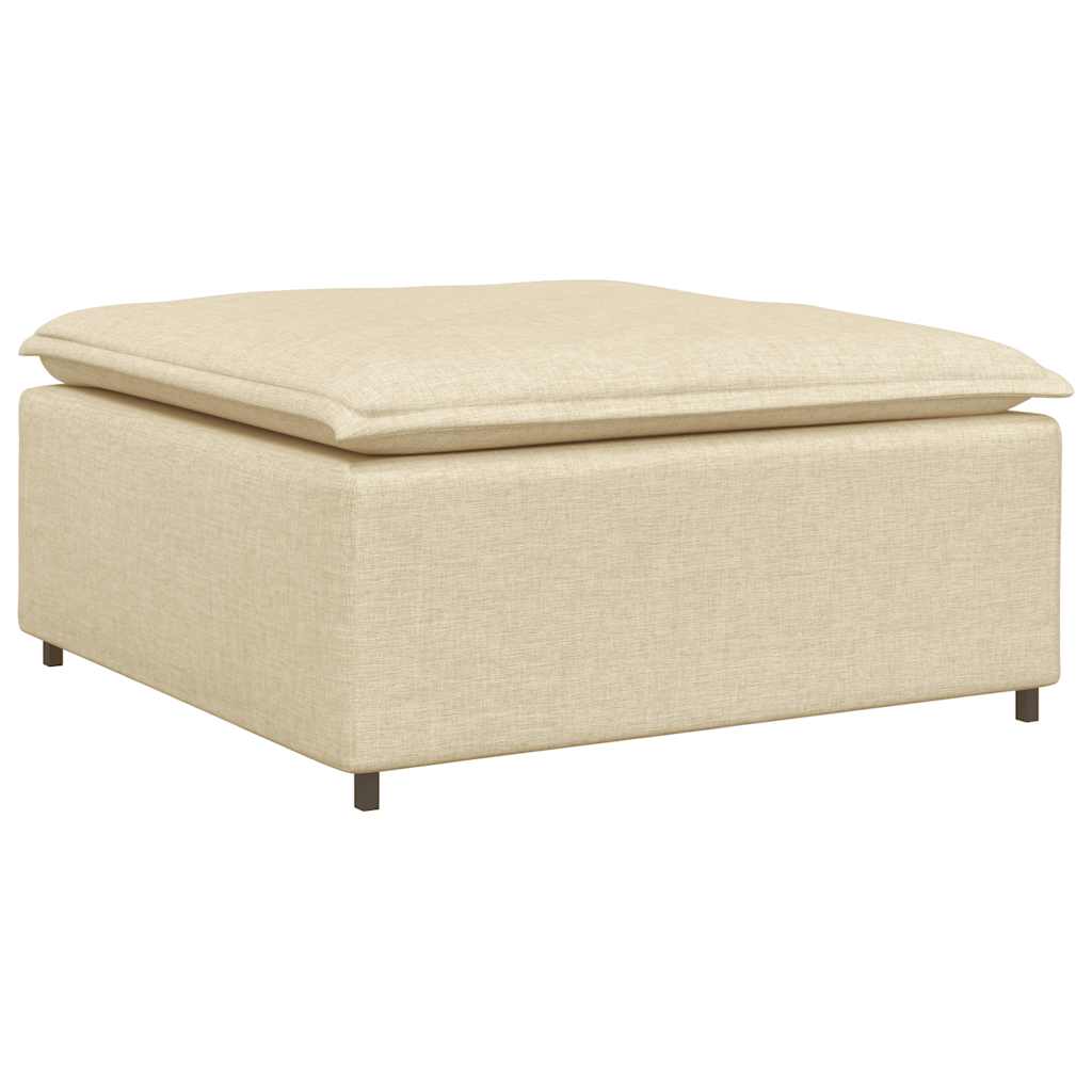 vidaXL Canapea modulară cu taburet și perne, crem vidaXL Canapea modulară cu taburet și perne, crem