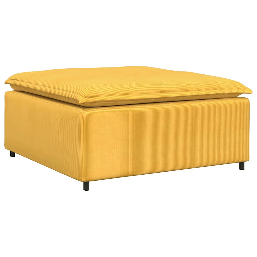 vidaXL Canapea modulară cu taburet și perne, galben deschis vidaXL Canapea modulară cu taburet și perne, galben deschis