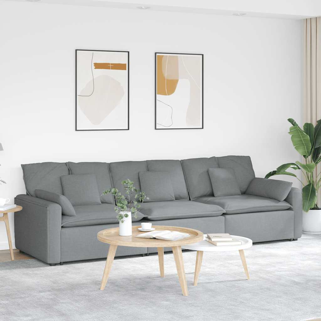vidaXL Canapea modulară cu perne, gri deschis vidaXL Canapea modulară cu perne, gri deschis