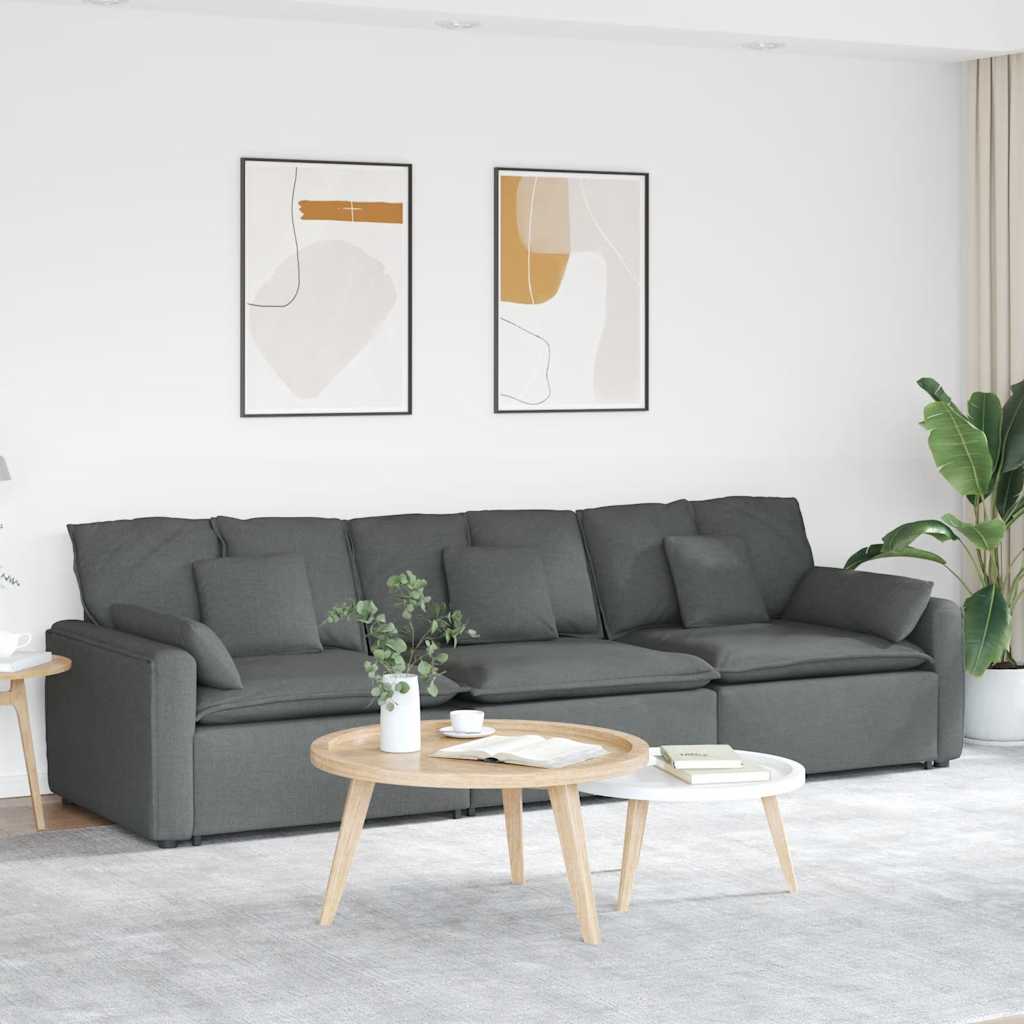 vidaXL Canapea modulară cu perne Gri închis vidaXL Canapea modulară cu perne Gri închis