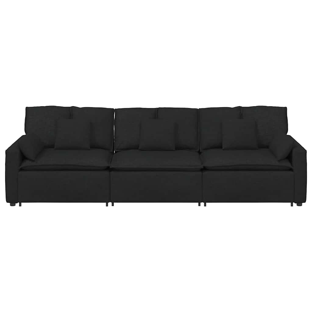 vidaXL Canapea modulară cu perne, negru vidaXL Canapea modulară cu perne, negru