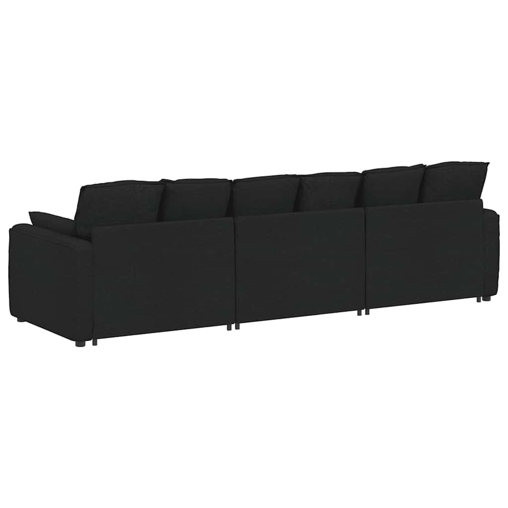vidaXL Canapea modulară cu perne, negru vidaXL Canapea modulară cu perne, negru