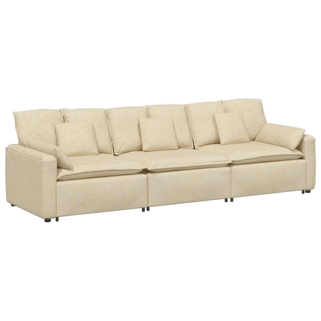 vidaXL Canapea modulară cu perne, crem vidaXL Canapea modulară cu perne, crem