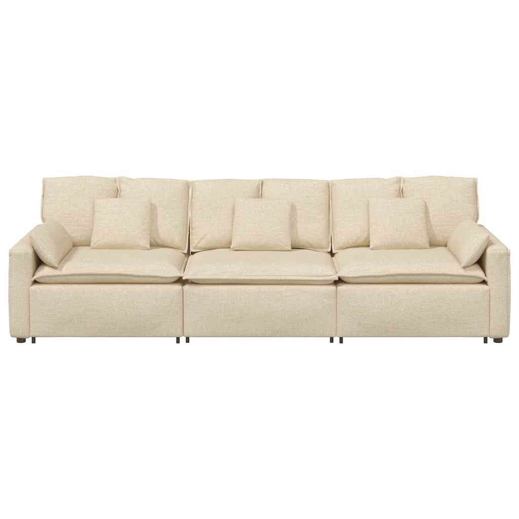 vidaXL Canapea modulară cu perne, crem vidaXL Canapea modulară cu perne, crem