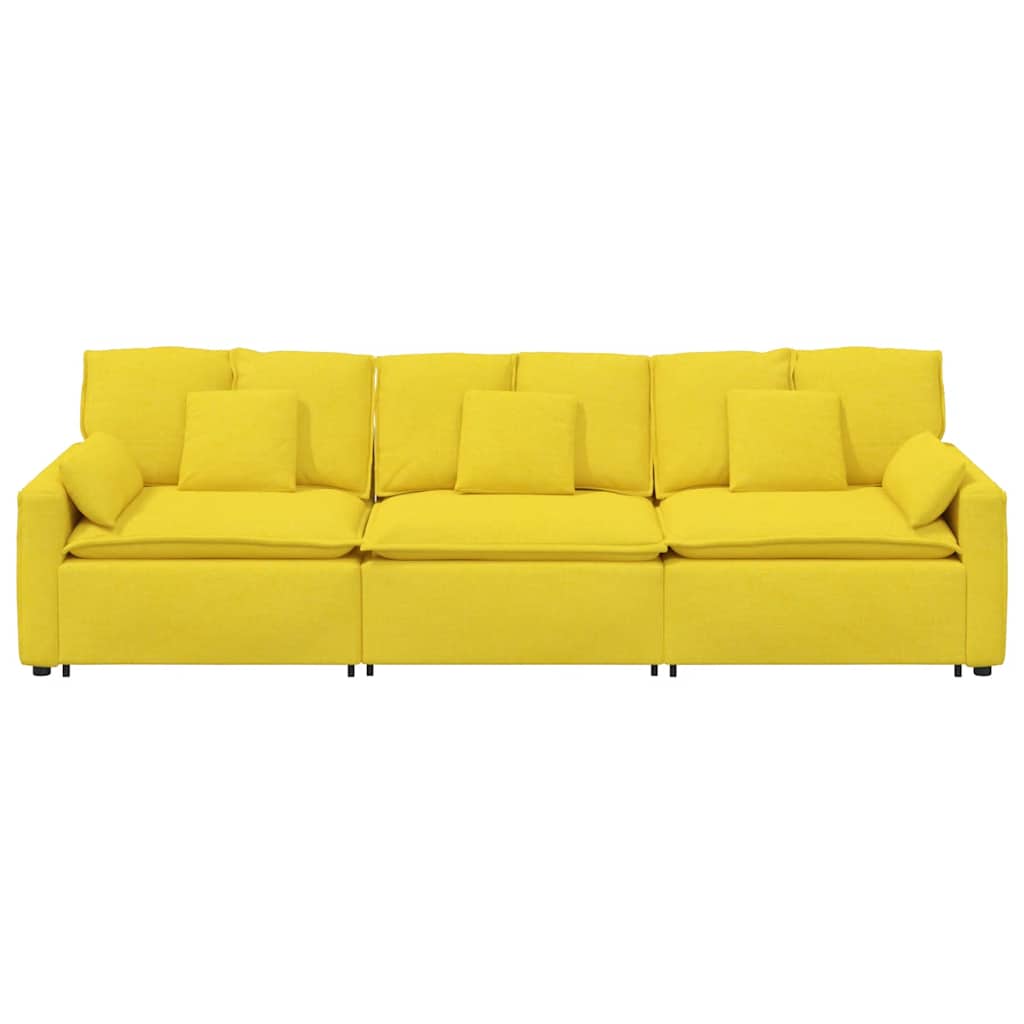 vidaXL Canapea modulară cu perne, galben deschis vidaXL Canapea modulară cu perne, galben deschis