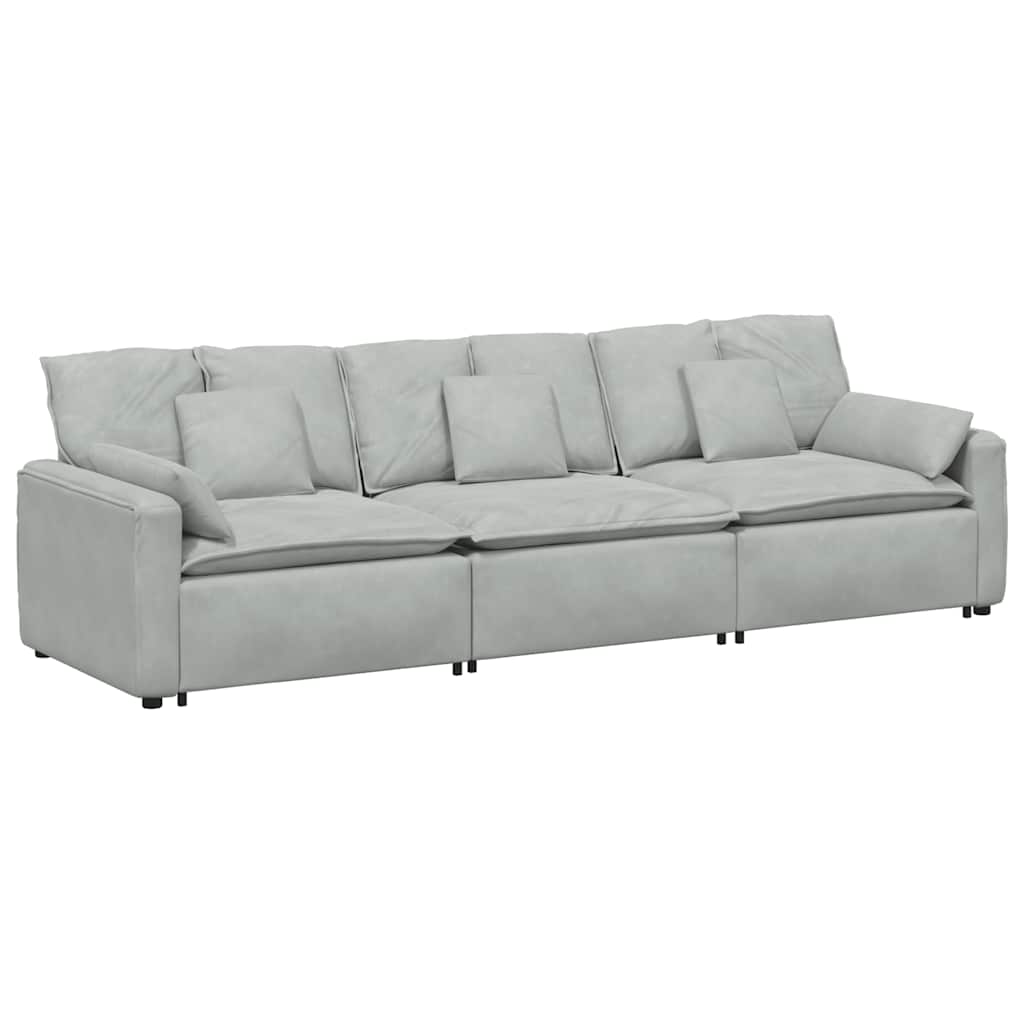 vidaXL Canapea modulară cu perne, gri deschis vidaXL Canapea modulară cu perne, gri deschis