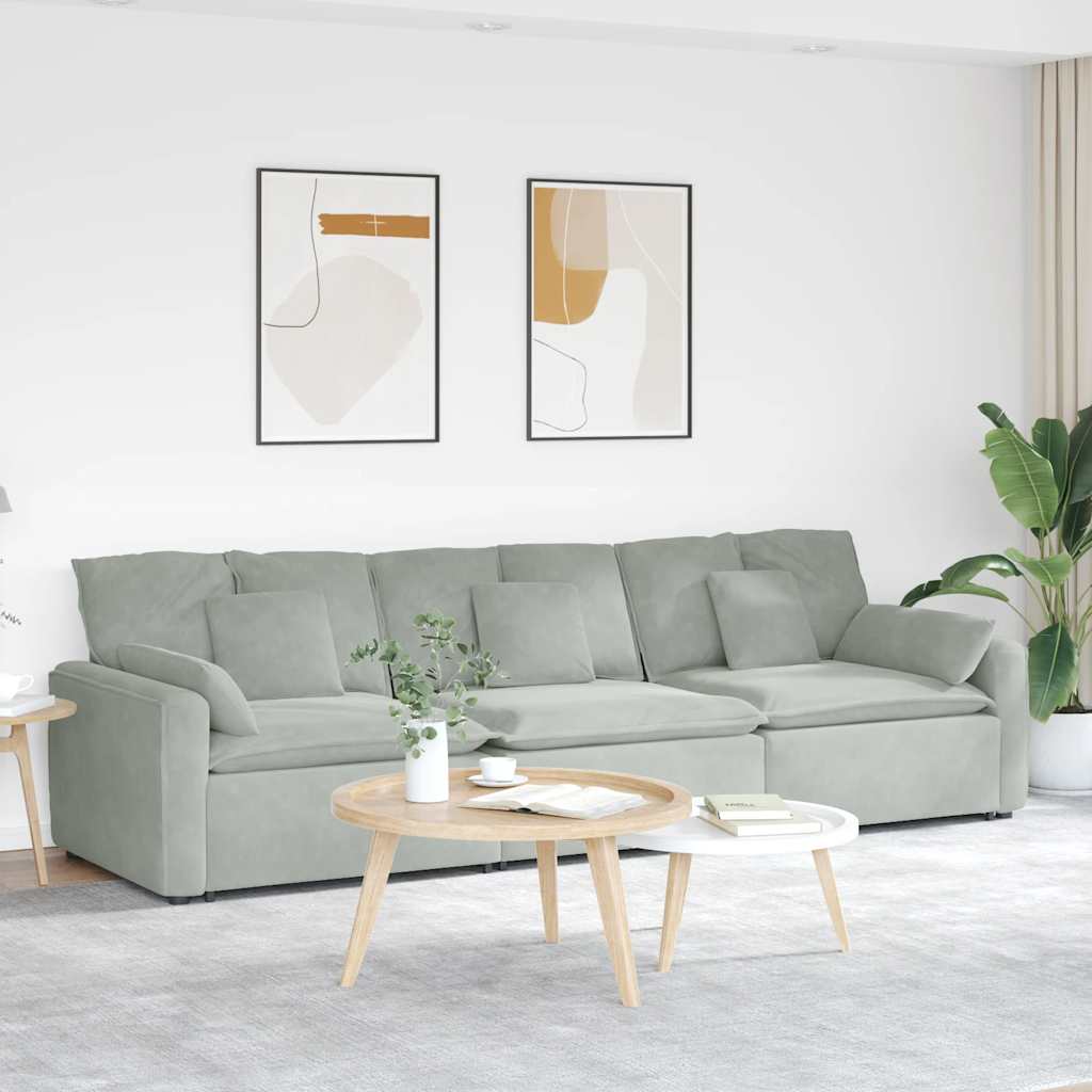 vidaXL Canapea modulară cu perne, gri deschis vidaXL Canapea modulară cu perne, gri deschis