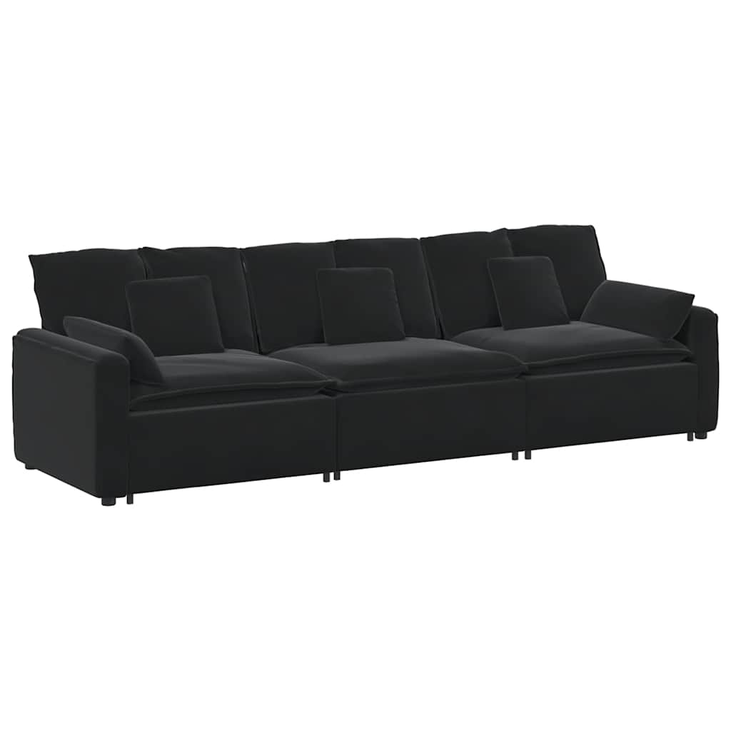 vidaXL Canapea modulară cu perne, negru vidaXL Canapea modulară cu perne, negru