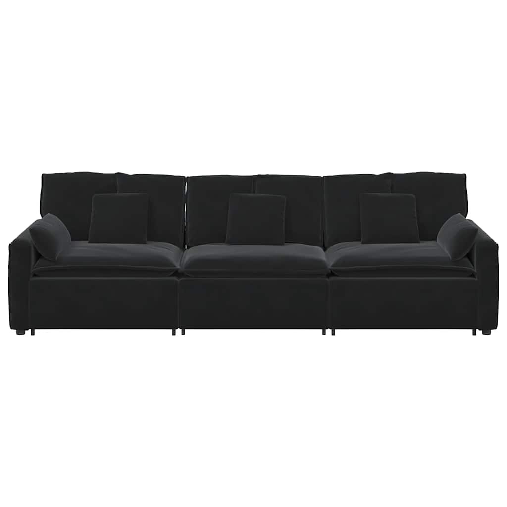 vidaXL Canapea modulară cu perne, negru vidaXL Canapea modulară cu perne, negru