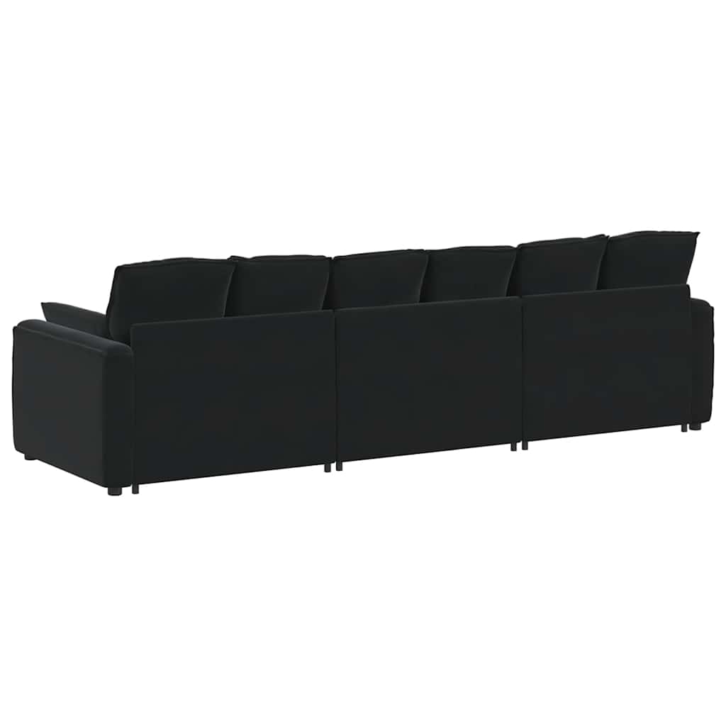 vidaXL Canapea modulară cu perne, negru vidaXL Canapea modulară cu perne, negru