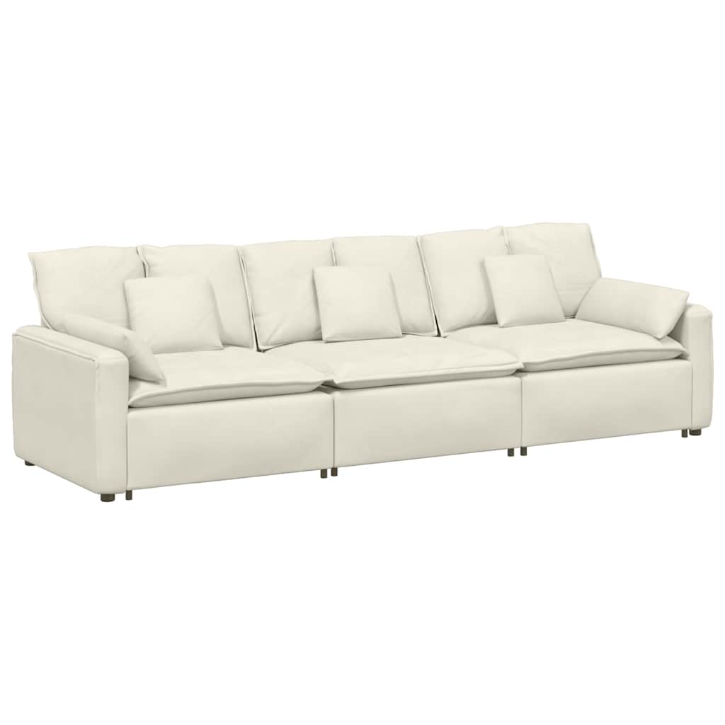 vidaXL Canapea modulară cu perne, crem vidaXL Canapea modulară cu perne, crem